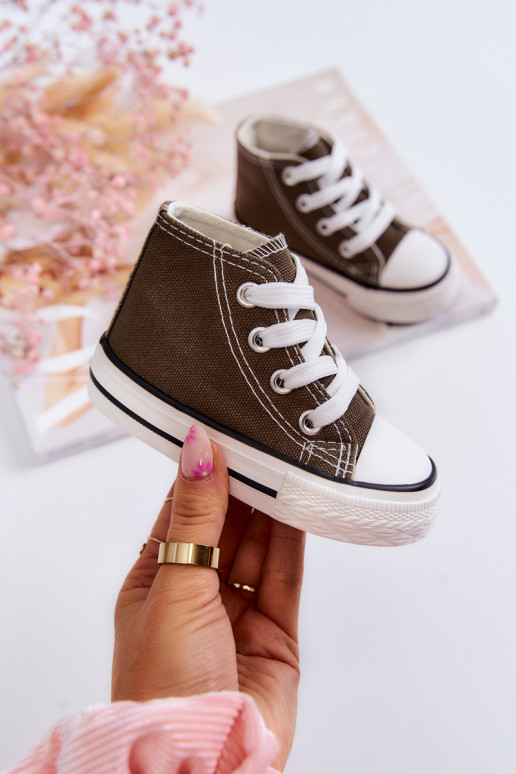 Scarpe per il tempo libero per bambini con suola in colore kaki Filemon
