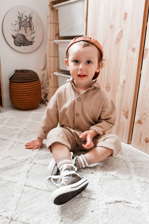 Scarpe per il tempo libero per bambini con suola in colore kaki Filemon