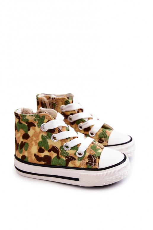 Scarpe per il tempo libero da bambino con suola con cerniere Filemon beige-verde