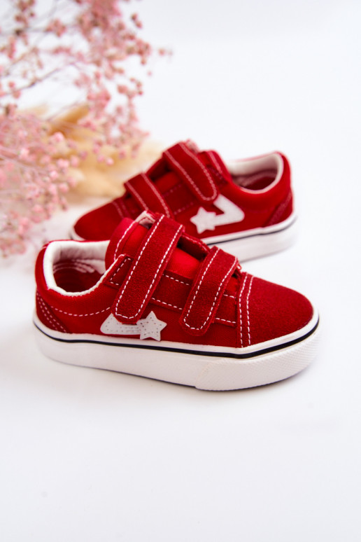 Sneakers modello classico con chiusure adesive colore rosso Phiris