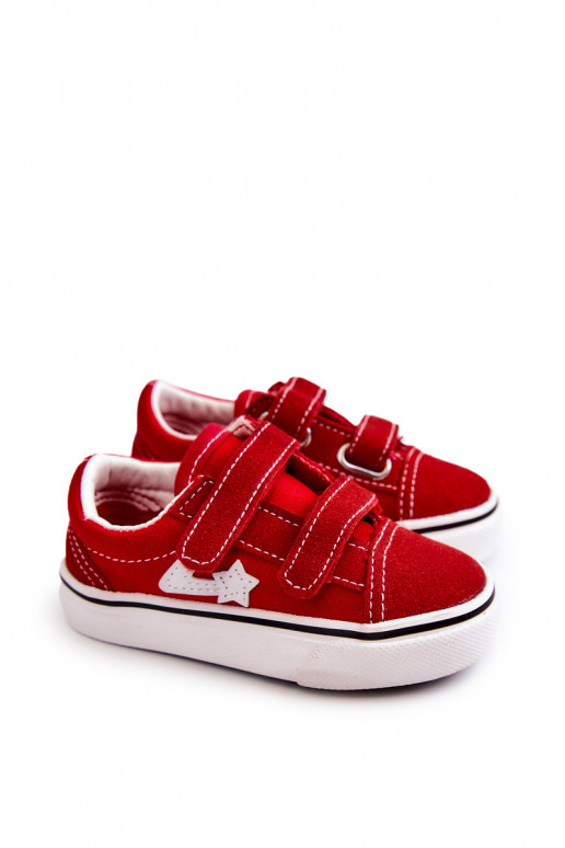 Sneakers modello classico con chiusure adesive colore rosso Phiris