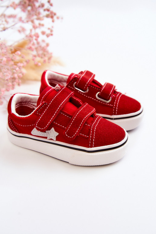 Sneakers modello classico con chiusure adesive colore rosso Phiris