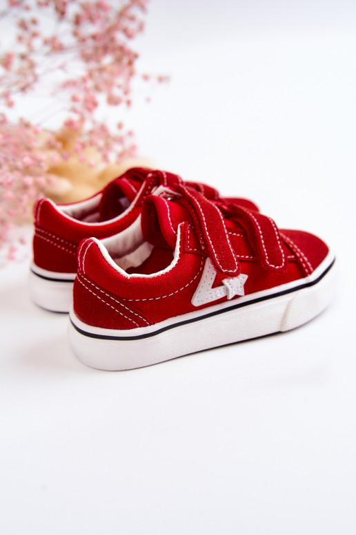 Sneakers modello classico con chiusure adesive colore rosso Phiris
