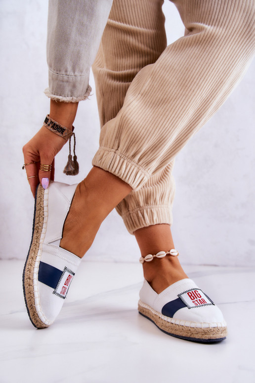 Eleganti espadrillas Slip On Big Star JJ274964 Bianco-blu scuro