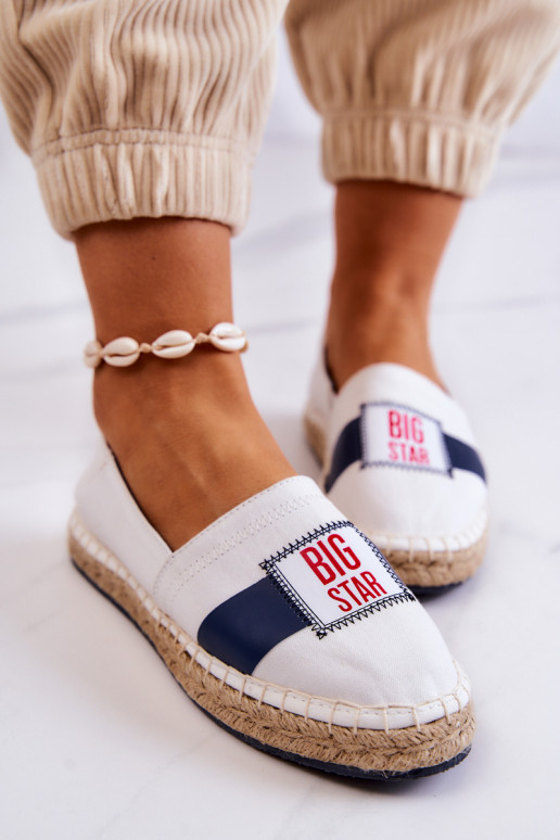 Eleganti espadrillas Slip On Big Star JJ274964 Bianco-blu scuro