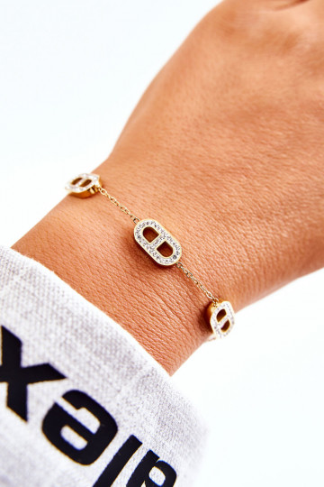 Bracciale da donna con occhi scintillanti di colore oro 2