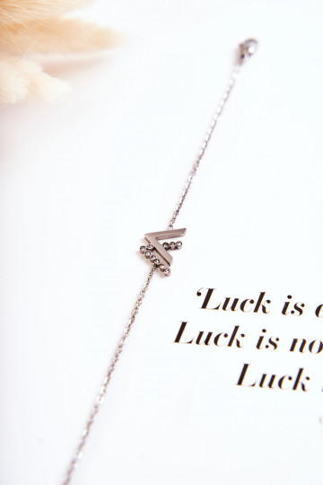 Bracciale con catena con occhi scintillanti, colore argento