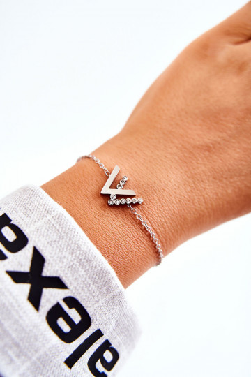 Bracciale con catena con occhi scintillanti, colore argento 2