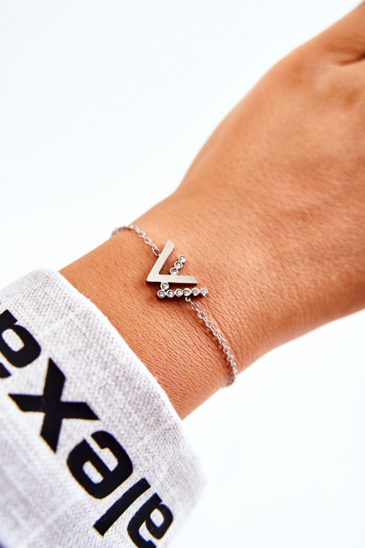 Bracciale con catena con occhi scintillanti, colore argento Bracciale con catena con occhi scintillanti, colore argento