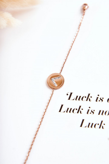 Bracciale da donna con ornamenti e occhi zirconi in oro rosa