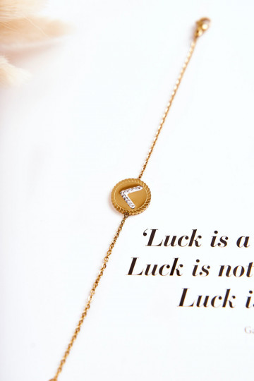 Bracciale da donna con ornamenti e occhi zirconi di colore oro