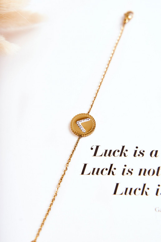 Bracciale da donna con ornamenti e occhi zirconi di colore oro