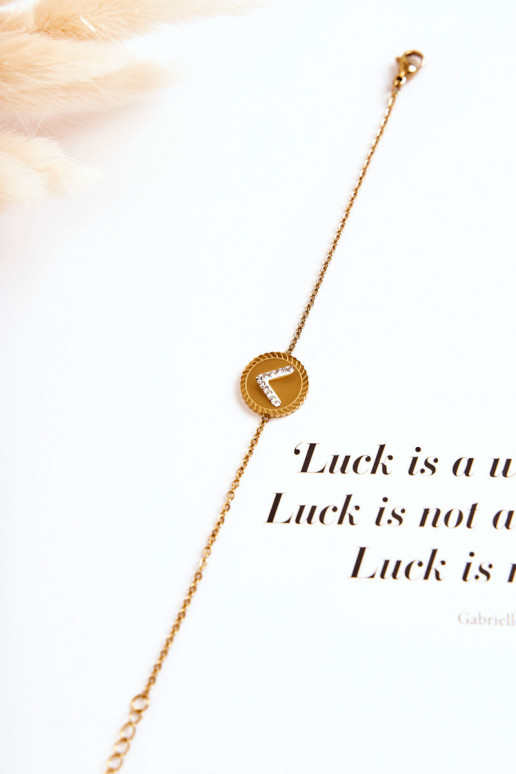 Bracciale da donna con ornamenti e occhi zirconi di colore oro