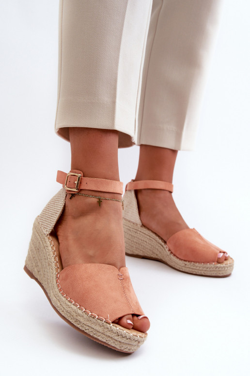 Sandali platform in Delia rosa chiaro