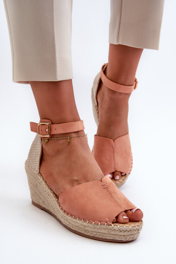 Sandali platform in Delia rosa chiaro 2