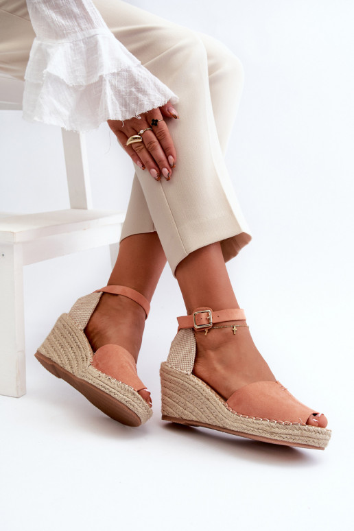 Sandali platform in Delia rosa chiaro