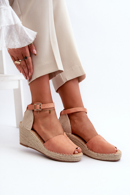 Sandali platform in Delia rosa chiaro
