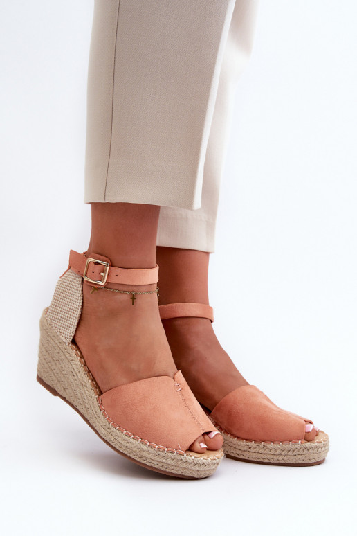 Sandali platform in Delia rosa chiaro