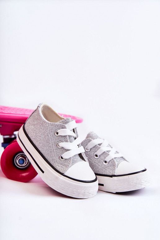 Scarpe casual per bambini con cinturini in colore argento Wella