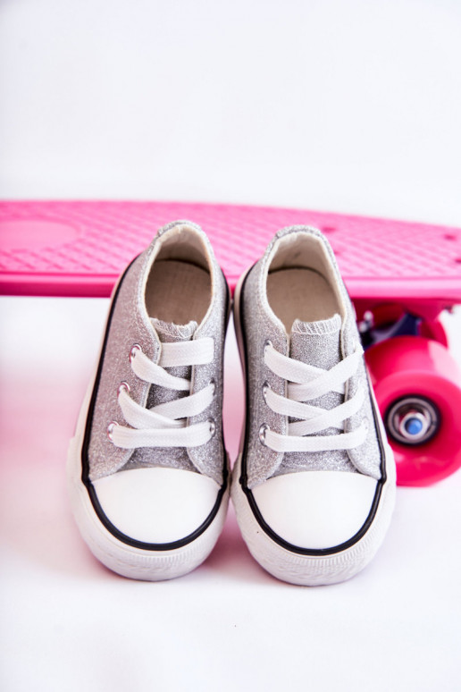 Scarpe casual per bambini con cinturini in colore argento Wella