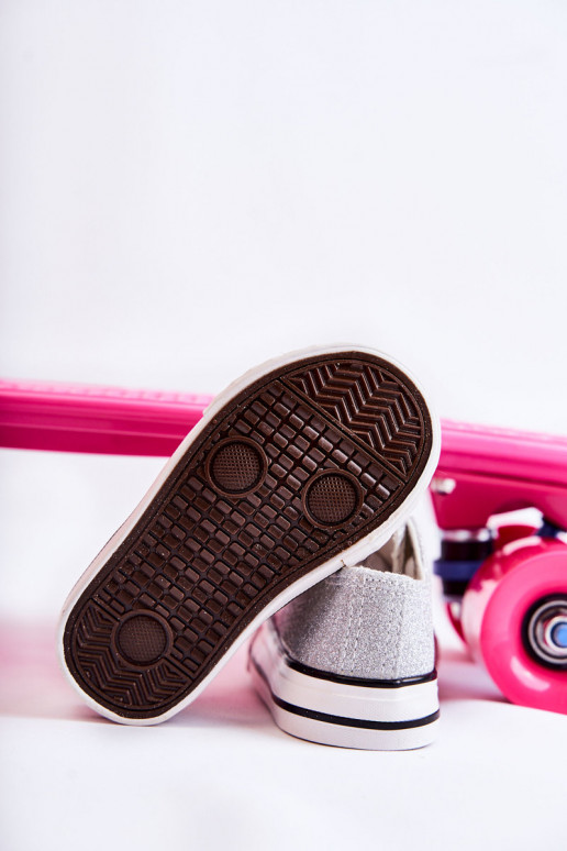 Scarpe casual per bambini con cinturini in colore argento Wella