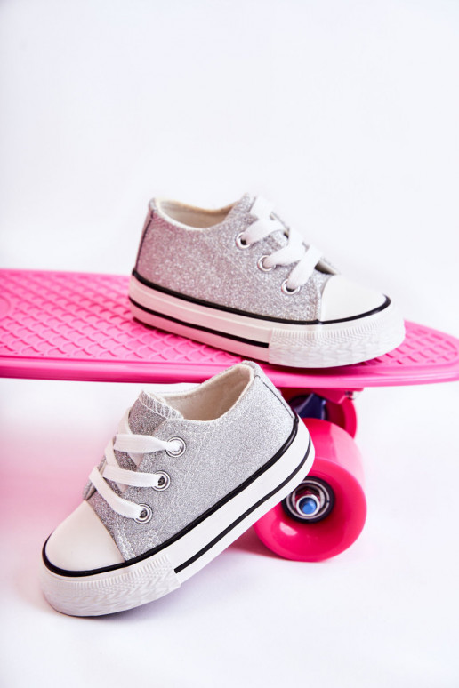 Scarpe casual per bambini con cinturini in colore argento Wella