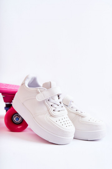 Scarpe sportive per bambini con chiusure adesive in colore bianco Elike