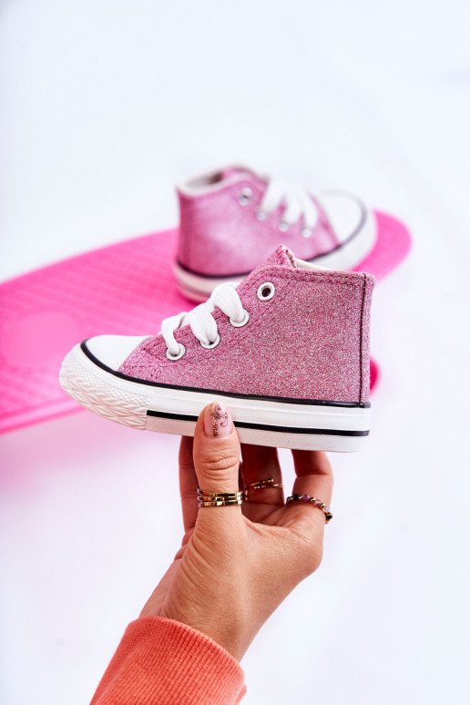 Sneakers Catrina in pelle con tallonetta di colore rosa