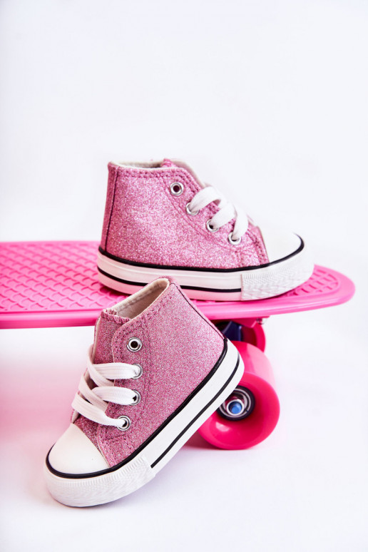 Sneakers Catrina in pelle con tallonetta di colore rosa