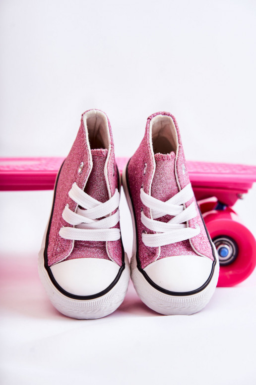 Sneakers Catrina in pelle con tallonetta di colore rosa