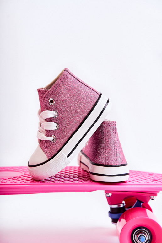 Sneakers Catrina in pelle con tallonetta di colore rosa