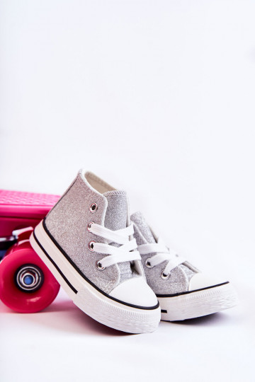 Sneakers Catrina in pelle color argento