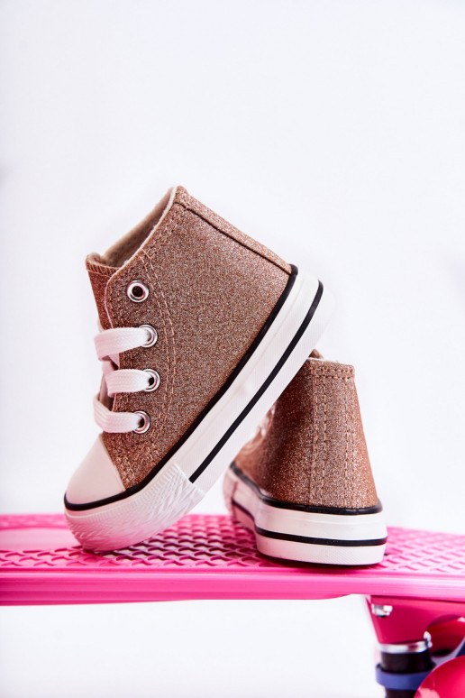 Sneakers Catrina in pelle dal colore rose gold