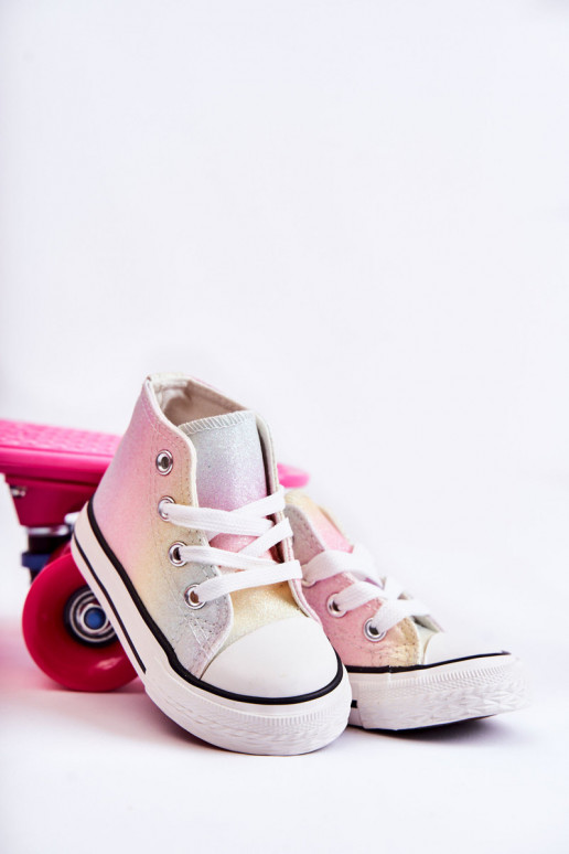 Sneakers bianche con suola in vari colori Blanka
