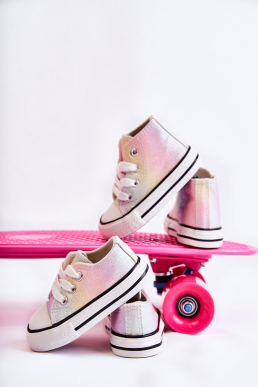 Sneakers bianche con suola in vari colori Blanka