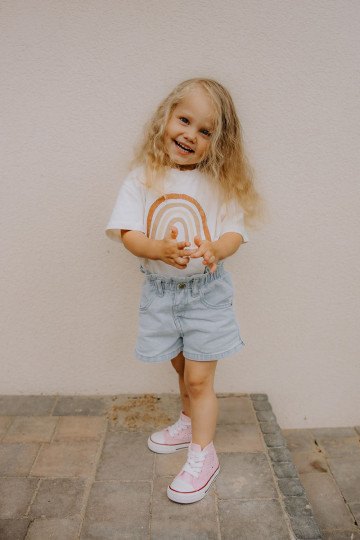 Scarpe per il tempo libero per bambini con tacco color rosa Mona 2