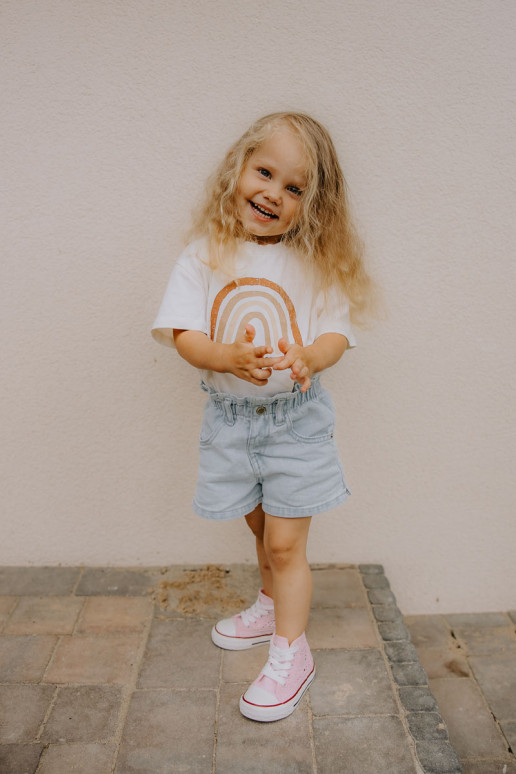 Scarpe per il tempo libero per bambini con tacco color rosa Mona