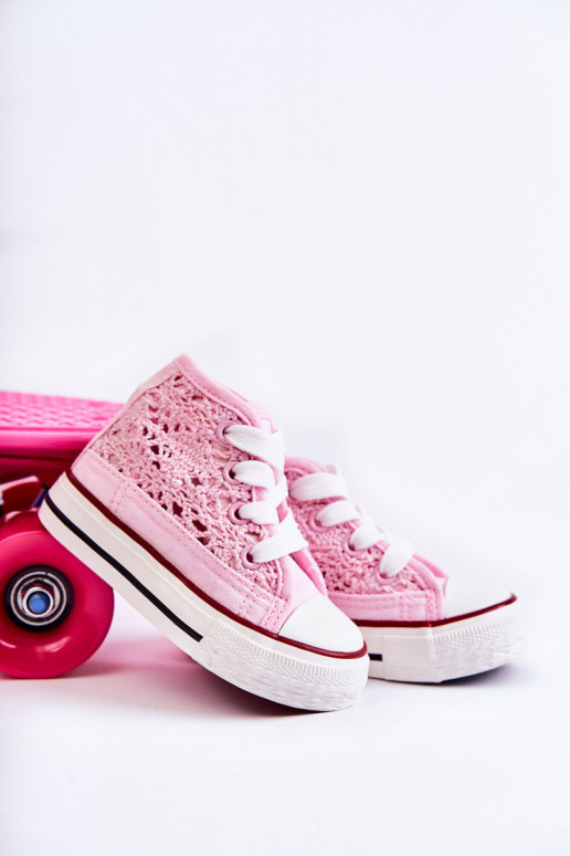 Scarpe per il tempo libero per bambini con tacco color rosa Mona