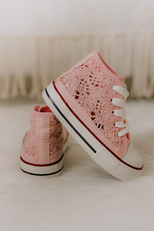 Scarpe per il tempo libero per bambini con tacco color rosa Mona