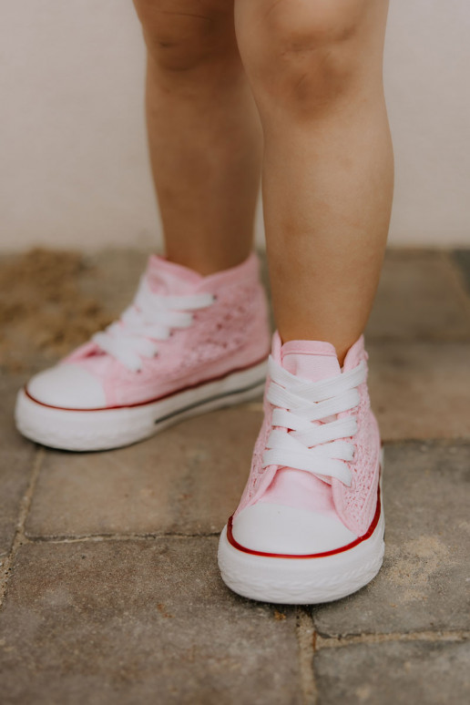 Scarpe per il tempo libero per bambini con tacco color rosa Mona