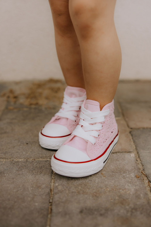 Scarpe per il tempo libero per bambini con tacco color rosa Mona