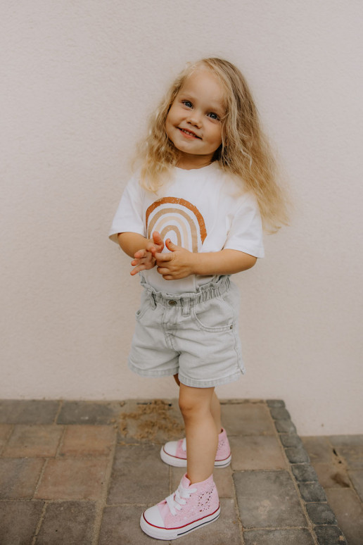 Scarpe per il tempo libero per bambini con tacco color rosa Mona