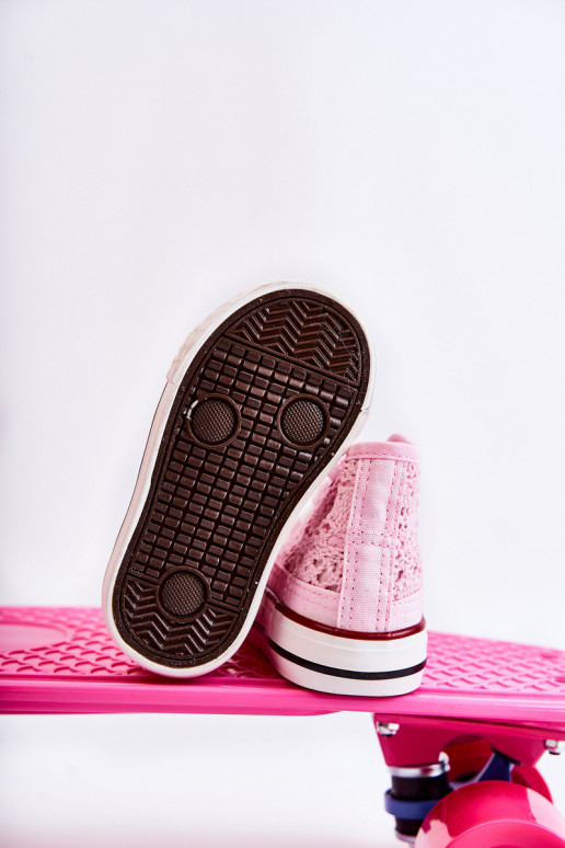 Scarpe per il tempo libero per bambini con tacco color rosa Mona