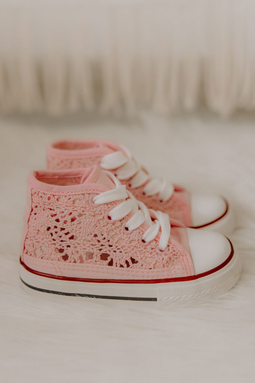 Scarpe per il tempo libero per bambini con tacco color rosa Mona
