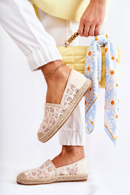 Espadrillas modello classico con elementi traforati beige Catris Espadrillas modello classico con elementi traforati beige Catris