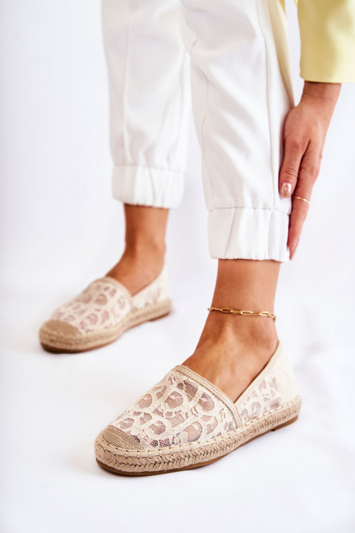 Espadrillas modello classico con elementi traforati beige Catris Espadrillas modello classico con elementi traforati beige Catris