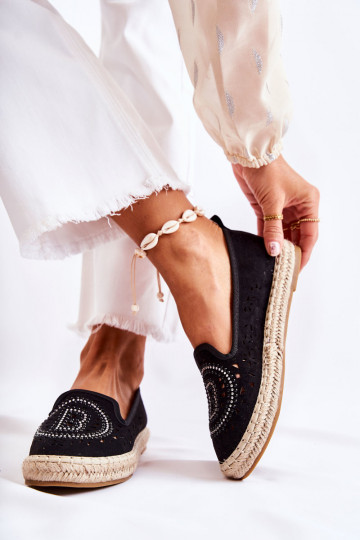 con elementi traforati Espadrillas di un modello sorprendente in Meredith nera 2