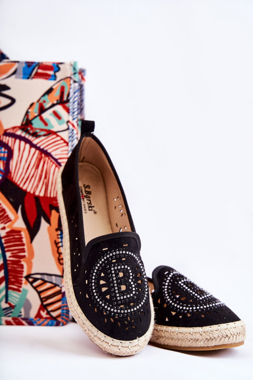 con elementi traforati Espadrillas di un modello sorprendente in Meredith nera con elementi traforati Espadrillas di un modello sorprendente in Meredith nera