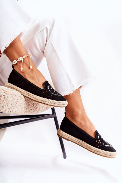 con elementi traforati Espadrillas di un modello sorprendente in Meredith nera con elementi traforati Espadrillas di un modello sorprendente in Meredith nera