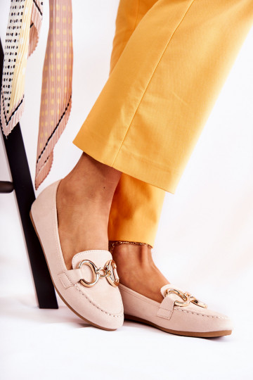 Mocassini con ornamenti beige Reality